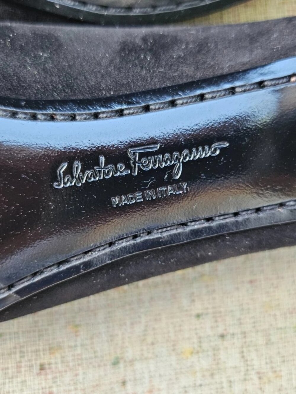 Vintage Salvatore Ferragamo Women Shoes Black Suede Leather Slip On Sz4.5 Italy - Picture 11 of 11